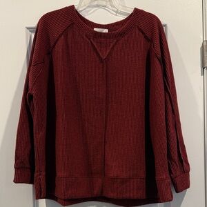ANDREE BY UNIT Women's Red Crew Neck Sweater